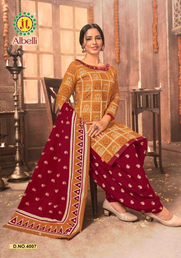 JT Albeli Vol-4 Cotton designer Patiyala Dress Material